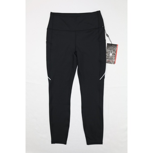 Spyder Women's Active Legging Black S High Waist Super Stretch Stripe Detail $88 - Picture 1 of 16